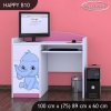 Psací stůl Happy B10 - růžový a modrý slon (Barva bílá)