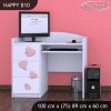 Psací stůl Happy B10 - růžový slon se srdcem (Barva bílá)