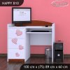 Psací stůl Happy B10 - růžový slon se srdcem (Barva bílá)