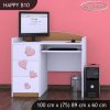 Psací stůl Happy B10 - růžový slon se srdcem (Barva bílá)