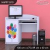 Psací stůl Happy B10 - zelené auto s balónky (Barva bílá)