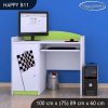 Psací stůl Happy B11 - auto s vlajkou (Barva bílá)
