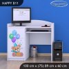Psací stůl Happy B11 - medvídci s balónky (Barva bílá)
