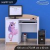 Psací stůl Happy B11 - jednorožec (Barva bílá)