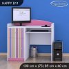 Psací stůl Happy B11 -  barevné pásky (Barva bílá)