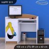 Psací stůl Happy B11 -  bagr (Barva bílá)