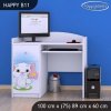 Psací stůl Happy B11 -  kočička s květinou (Barva bílá)