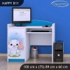 Psací stůl Happy B11 -  kočička s květinou (Barva bílá)