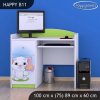 Psací stůl Happy B11 -  kočička s květinou (Barva bílá)