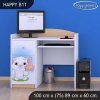 Psací stůl Happy B11 -  kočička s květinou (Barva bílá)