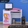 Psací stůl Happy B11 -  princezna a jednorožec (Barva bílá)