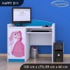 Psací stůl Happy B11 -  princezna s koníkem (Barva bílá)