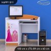 Psací stůl Happy B11 - princezna se zámkem (Barva bílá)