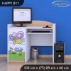 Psací stůl Happy B11 - motýl s květinou (Barva bílá)