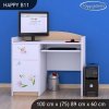 Psací stůl Happy B11 - medvídek s kyticí (Barva bílá)