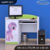 Psací stůl Happy B11 - růžový pony (Barva bílá)