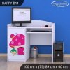 Psací stůl Happy B11 - růžový hříbeček (Barva bílá)
