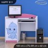 Psací stůl Happy B11 - růžový a modrý slon (Barva bílá)
