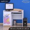 Psací stůl Happy B11 - růžový dráček (Barva bílá)
