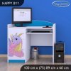 Psací stůl Happy B11 - růžový dráček (Barva bílá)