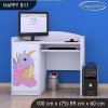 Psací stůl Happy B11 - růžový dráček (Barva bílá)