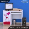 Psací stůl Happy B11 - srdíčka (Barva bílá)