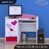 Psací stůl Happy B11 - srdíčka (Barva bílá)