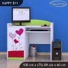Psací stůl Happy B11 - srdíčka (Barva bílá)