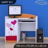 Psací stůl Happy B11 - srdíčka (Barva bílá)