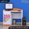 Psací stůl Happy B11 - srdce z květů (Barva bílá)