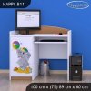 Psací stůl Happy B11 - slon s balónkem (Barva bílá)