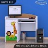 Psací stůl Happy B11 - veselý zvěřinec (Barva bílá)