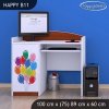 Psací stůl Happy B11 - zelené auto s balónky (Barva bílá)