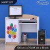 Psací stůl Happy B11 - zelené auto s balónky (Barva bílá)