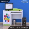 Psací stůl Happy B11 - zelené auto s balónky (Barva bílá)