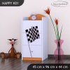 Komoda Happy K01 - auto s vlajkou (Barva bílá)