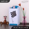 Komoda Happy K01 - auto s vlajkou (Barva bílá)