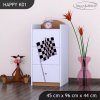 Komoda Happy K01 - auto s vlajkou (Barva bílá)
