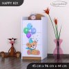 Komoda Happy K01 - medvídci s balónky (Barva bílá)