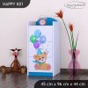 Komoda Happy K01 - medvídci s balónky (Barva bílá)