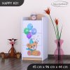 Komoda Happy K01 - medvídci s balónky (Barva bílá)