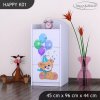 Komoda Happy K01 - medvídci s balónky (Barva bílá)