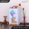Komoda Happy K01 - medvídci s balónky (Barva bílá)