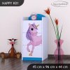 Komoda Happy K01 - jednorožec (Barva bílá)