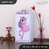 Komoda Happy K01 - jednorožec (Barva bílá)