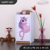 Komoda Happy K01 - jednorožec (Barva bílá)