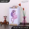 Komoda Happy K01 - jednorožec (Barva bílá)