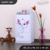 Komoda Happy K01 - bílá kočička (Barva bílá)