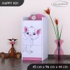 Komoda Happy K01 - bílá kočička (Barva bílá)