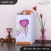 Komoda Happy K01 - pejsek a srdce (Barva bílá)